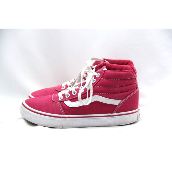Vans Shoes - Vans Old Skool Sk8-Hi High Top Shoes Women's Size 7 Hot Pink White Sneakers